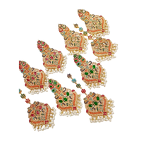 Vente flash Ensemble de bijoux pour femmes tendance Boucles d'oreilles plaquées or 18 carats Boucles d'oreilles multicolores anciennes Ensemble de boucles d'oreilles pour femmes pour mariage et fête