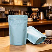 Sacs d'emballage pour café, sacs à café personnalisés, sacs à café à fond plat avec valve et fermeture éclair, sacs à café 100g 250g 500g 1kg