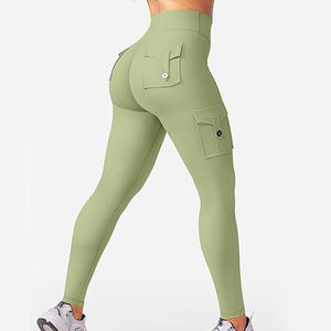 Collants de yoga et de musculation pour femmes, super élastiques, taille haute, sans coutures, leggings de poche cargo scrunch pour l'entraînement - Product Image 3