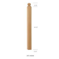 Poteau de balustrade en bois massif FSC en chêne blanc avec embout sphérique 4004B Durable Écologique Moderne Simple pour escalier intérieur extérieur