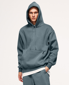 เสื้อฮู้ดดี้ผู้ชายผ้าฟลีซคอตตอน 100% น้ำหนัก 380 กรัม รุ่นใหม่ปี 2026 ทรงโอเวอร์ไซส์ สำหรับฤดูหนาว สีพื้น 45 สี สำหรับงานพิมพ์ - Product Image 4