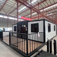 Maison de conteneur extensible de 20/40 pieds pour le logement des travailleurs Panneau sandwich respirant pour immeuble de bureaux pliant modulaire pour