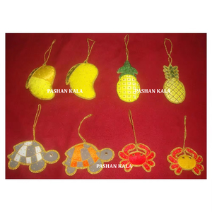 Meilleur design, forme multiple, broderie dorée de haute qualité, ornement brillant et finition pour les objets suspendus de Noël - Product Image 1