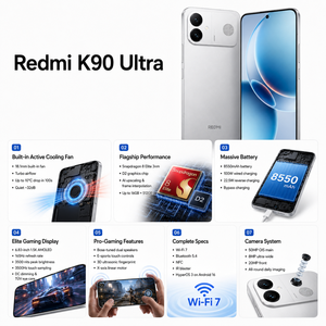Ventilateur de refroidissement actif REDMI K90 Ultra Version Chine Téléphone de jeu 5G <span class=keywords><strong>Puce</strong></span> graphique Snapdragon 8 Elite AI Écran 165Hz 8550mAh 100W - Product Image 3