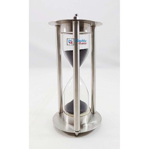 Sablier nautique décor de sable noir argent poli coulée à la main sablier Vintage Marine horloge de bureau à collectionner - Product Image 3