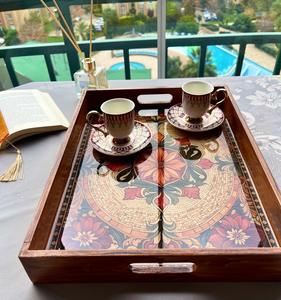 Plateau de service en bois MDF avec revêtement émaillé, design élégant, pour hôtels et restaurants, ustensiles de cuisine, plateau de table, haute qualité - Product Image 4