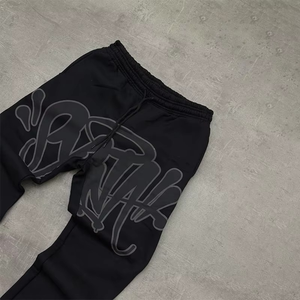 Conjunto Deportivo Informal de Invierno de Hip Hop, Sudadera con Capucha y Pantalones Jogger de Lana con Cierre de Cremallera, Estampado de Grafiti con Letras Planas, para Hombre y Mujer - Product Image 6