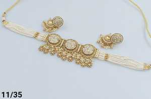 <b>INDIAN</b> TRADITIONAL and FASHIONABLE COPPER JEWELLERY BRIDAL WEDDING JEWELLERY <b>SET</b> for WOMEN EARRINGS and NECKLACE <b>SET</b> - Product Image 3