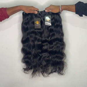 Tissage de cheveux du temple indien vierge naturel brut, cheveux humains vierges cambodgiens bouclés bruts, vendeur de cheveux alignés sur les cuticules - Product Image 1