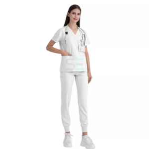 Dernier modèle d'uniforme d'infirmière unisexe, 12 couleurs chaudes, ensemble de blouses pour hommes et femmes, pantalons extensibles unisexes et hospitaliers - Product Image 3