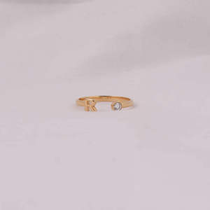 14KT oro R diseño corte redondo laboratorio crecido diamante compromiso anillo retrato solitario certificado IGI certificado regalo perfecto - Product Image 1