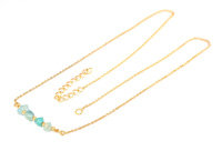 Collier chaîne de puissance plaqué or 18 carats avec pierres précieuses brutes naturelles de style contemporain, cristal de guérison, pierre de naissance, bijoux pour femmes