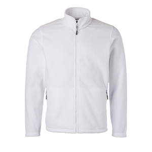 Men's Arctic White Performance Fleece Jacket | 300 GSM Ultra-Soft Thermal <b>Mid</b>-<b>Layer</b> | OEM Precision-Engineered Elite Workwear - Product Image 1