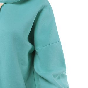 Custom Printed Eco-Friendly <b>Longline</b> <b>Hoodie</b> for <b>Women</b> OEM Oversized Fit Pullover Cotton Fleece Private Label Gymwear 3D - Product Image 4
