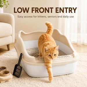 Poland Stock Open Top <b>Cat</b> <b>Litter</b> Box with Anti-Tracking Step High Sided Pet Toilet Tray EU Dropshipping - Product Image 3