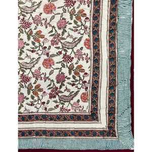 Colcha de Algodón Estampada a Mano con Diseño Tradicional Kantha, Hecha a Mano, para Bebés, para Verano e Invierno - Product Image 3