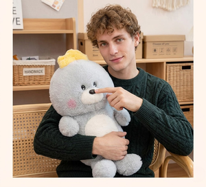 Aika - Peluche <span class=keywords><strong>de</strong></span> León Marino Súper Suave con Relleno <span class=keywords><strong>de</strong></span> Algodón PP, Corona Amarilla, Decoración Kawaii para Cuarto Infantil - Product Image 1