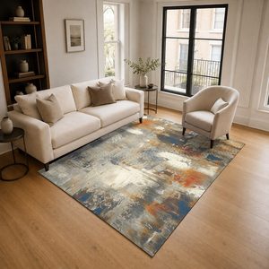 RUGS DEPOT LXDP-0207 Wholesale Terracotta Gold Ethnic Kilim Digital Printed Machine Washable Chenille Area Rug Non <b>Slip</b> - Product Image 2