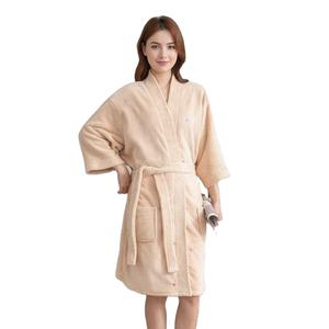 New Design Custom LOGO Soft Thicken Plush Microfiber Fleece Kimono Collar Bathrobe Unisex <b>Bath</b> Robes for Women Pajamas - Product Image 5