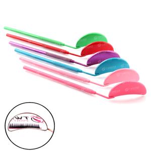 Espejo de belleza con forma de media luna profesional de alta calidad, espejo de extensiones de pestañas de mano multicolor, acero inoxidable puntiagudo - Product Image 2