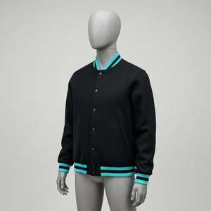 Veste universitaire d'hiver de haute qualité pour hommes, femmes et unisexe avec broderie, manches en cuir, doublure en polaire, coupe ajustée - Product Image 1