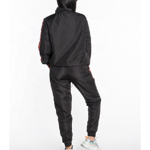 Conjunto de chándal de nailon cortavientos para mujer, chaqueta con cremallera, conjunto cortavientos transpirable impermeable ligero, chándal de entrenamiento para mujer - Product Image 3