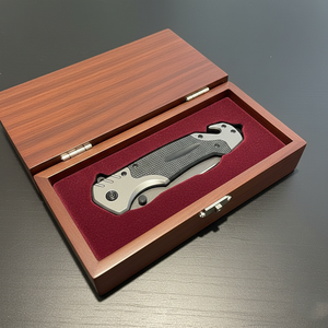 Navaja Plegable de Grado Industrial, Venta Caliente, Hoja de Acero Inoxidable, Mango de Madera, Personalizable OEM, Herramienta para Uso Diario al Aire Libre - Product Image 6