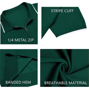 Hombres Casual Ligero Media Cremallera para Polos Alta Calidad Nuevo Diseño Patrón Sólido Tejido de Punto al por mayor - Product Image 5