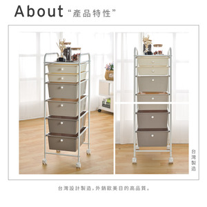 Rangement pour la maison Chariot à tiroirs moderne à 6 niveaux pour la maison et le bureau Unité de rangement en métal pour le thé au lait - Product Image 2