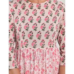 เดรสผ้าฝ้ายพิมพ์ลายสีเบจขาว ทรงลำลองหรูหรา แบบ ODM เอวยางยืด ระบายอากาศได้ดี ไซส์ XS-5XL สำหรับวันวาเลนไทน์ ออกงานกลางคืน หรือใส่ได้ทุกวัน - Product Image 2