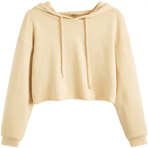 Vente en gros de sweats à capuche courts pour femmes de taille personnalisée - Product Image 1
