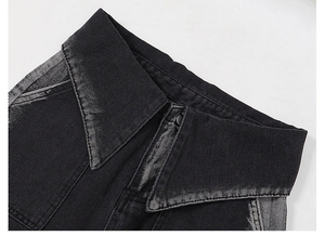 กางเกงยีนส์เด็กผู้ชายทรงหลวมกางเกงผ้ายีนส์สำหรับผู้ชายกางเกงยีนส์ทรงหลวมแบบสั่งตัดสีเรียบดีไซน์ย้อมสีเองได้ - Product Image 3