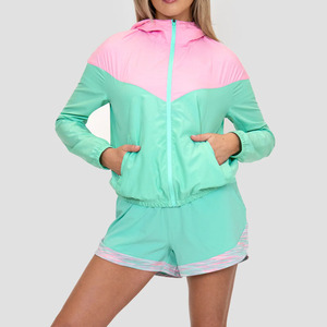 Ensemble 2 pièces pour femme de haute qualité, coupe-vent oversize, haut court zippé, ensemble short et veste, 2026 - Product Image 2