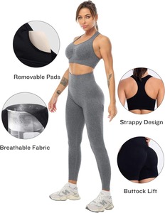 Ensemble de yoga pour femmes de dernier style ensemble de yoga pour femmes sans couture ensemble de yoga avec leggings pour femmes au design personnalisé - Product Image 2