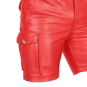 Comfortable Real Leather <b>Shorts</b> For <b>Men</b> Casual Summer Leather Daily With Breathable And Custom Waist Size Adjustment - Product Image 2