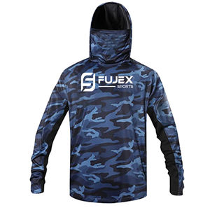 Sudadera con capucha de manga larga UPF 50 + UV para hombre personalizada 100% poliéster protección solar camisa de pesca suavidad Hoddies opciones de talla grande - Product Image 2