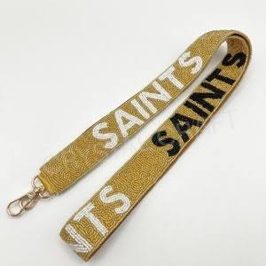 Correa de monedero con cuentas de diseño de tigres, correas de bolsa de cuentas de semillas de oro blanco personalizadas, correa de cuentas personalizada para bolsos - Product Image 6