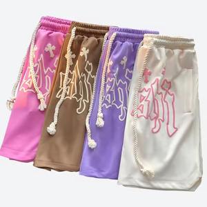 Streetwear French Terry Oversized Football Shorts De Hombre Custom High Quality 100% Cotton Puff Print Baggy Shorts Hombres - Product Image 6