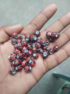 Best Quality Indian Chevron Design Lampwork <b>Crystal</b> & Glass <b>Beads</b> Colorful Natural Decorative Lighting for Jewelry Making - Product Image 2