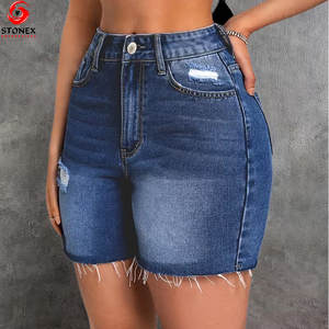 Factory Made Summer Shorts Active Wear Cotton <b>Jogging</b> Distressed <b>Denim</b> Shorts for Women <b>Denim</b> Distressed Shorts - Product Image 4