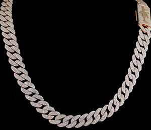 สร้อยคิวบาแบบ Iced Out ประดับเพชร VVS มอยส์ซาไนต์ สร้อยหรูหรา ดีไซน์โดดเด่น เงินแท้ 925 สไตล์ฮิปฮอป สำหรับทุกเพศ - Product Image 1