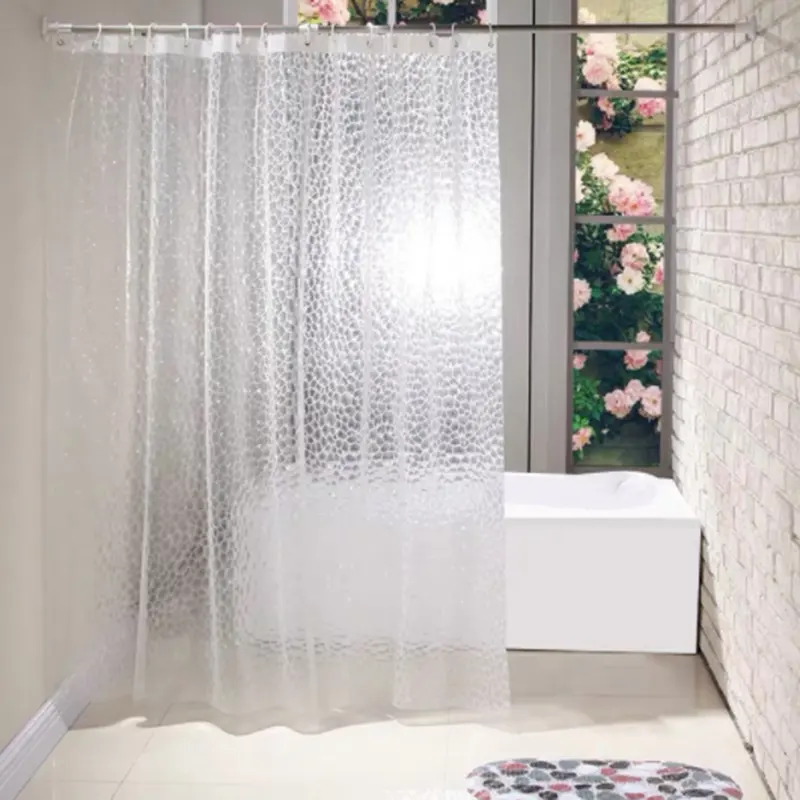 shower curtain liner plastic EVA Translucent Bath mold and mildew resistant extra long bathroom clear stall curtains