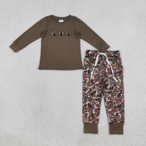 Ensemble de tenue de Thanksgiving pour bébé, haut à manches longues, pantalon camouflage, ensemble de vêtements pour bébé et tout-petit pour les vacances d'automne - Product Image 2