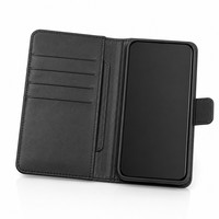 Dompet Kulit Folio dengan Slot Kartu untuk iPhone 15, Dompet Folio Praktis yang Dapat Menampung 3 Kartu Plus Uang Tunai dengan Penutup Magnetik