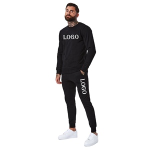 Chándales deportivos personalizados de alta calidad con logotipo personalizado para hombre OEM personalizado último diseño Slim Fit Men Sweatsuit Set 2 piezas Set - Product Image 1