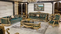 Ensemble de canapés et fauteuils de salon de style européen royal, meubles de luxe professionnels en teck, taille personnalisée, exportations DST