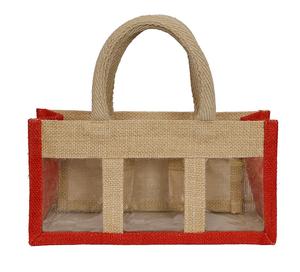 Sac de courses en jute avec poignée, imprimé personnalisé, écologique, en PVC transparent, à prix avantageux, pour les fêtes - Product Image 2