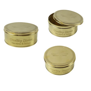 Caja de chocolate y caramelo de calle de calidad, Metal brillante de caja de almacenamiento de latón, perilla de tapa, diseño en relieve, contenedor de frutas secas, dulces - Product Image 2