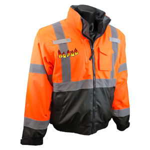 Chaqueta Reflectante Impermeable de Alta Visibilidad con Tela Fluorescente Brillante para Trabajadores de Carreteras y Equipos de Control de Tráfico - Product Image 1