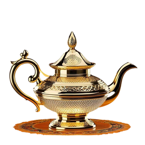 Théière en laiton décorative à finition antique, fabriquée à la main avec des motifs floraux ornés, bouilloire à thé vintage pour la collection de décoration intérieure - Product Image 4